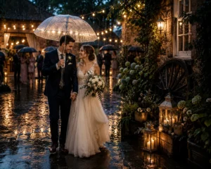 rainy day wedding